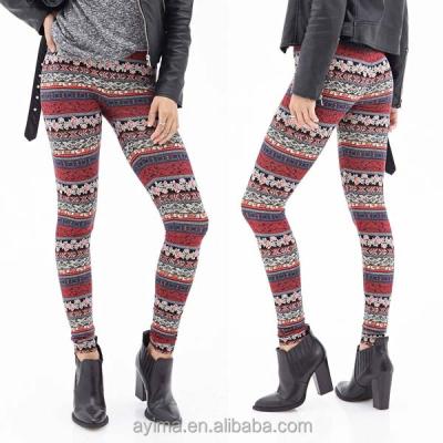 China New OEM antibacterial wholesale bulk floral tribal print blend leggings for women for sale