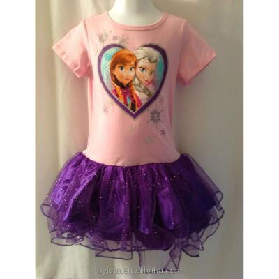 China Viable Wholesale Bulk Tutu Dress Kids Frozen Lower Short Elsa Dress For Kids Girl for sale