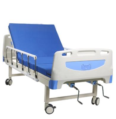 China Hospital Room Use High Quality Stainless Steel Manual Multifunction Folding Crank ABS Material, Hospital Bed for sale