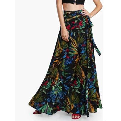 China Wholesale Floral Print Thin Pleated Casual Women's Skirt Anti-static 2022 Summer New Women's Skirt Dress Long Dress for sale