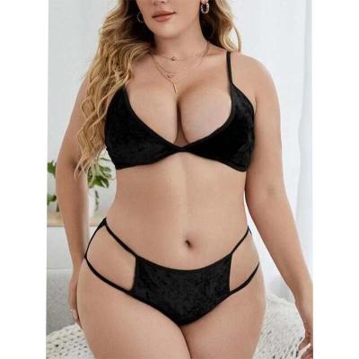 China Spandex/polyester women lingerie 2022 plus size bra sexy bra plus size lingerie set solid cup bra for sale