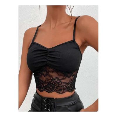 China Anti-Wrinkle Logo Sexy Seamless Lace Camis Custom Made Tops Fashion Soft Strap Backless Women Summer Camis Tops for sale