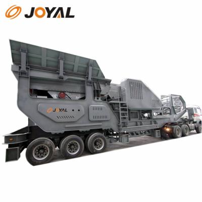 China JOYAL Mining Crusher 200 Ton Per Hour Stone Jaw Crusher Station Mobile Portable Stone Concrete Crushing Plant for sale