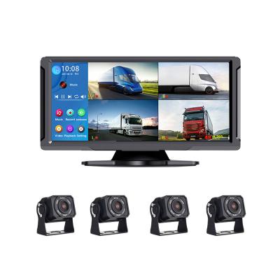 China 10.36 Inch Stereo Truck Monitoring Cameras 4 Channel Truck Monitor Car DVR With High Quality for sale