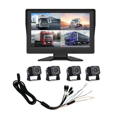 China 10.1 Inch Stereo In Car Monitoring System 4 Channel Car Surveillance Camera Car Monitor Installation for sale