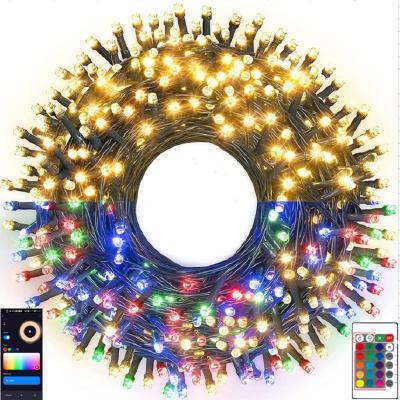 China Easy to train Tuya WIFI 200leds remote and APP control led fairy lights work with Alexa and Google assistant for sale