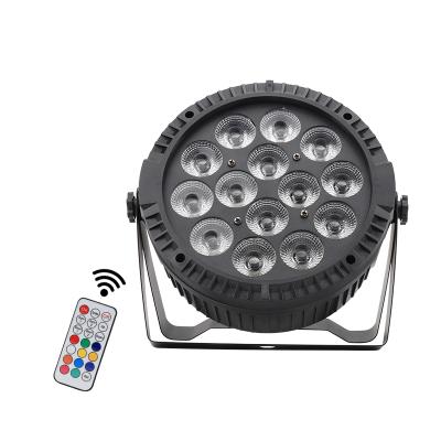 China KM-PA14089 RGBW DMX DJ Remote Control Hotel Par Led Stage Lights For Party Wedding Birthday Par Cheap Flat Light for sale