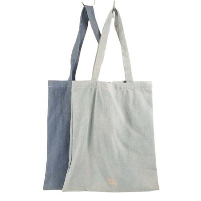 China 100% Customized Wholesale Eco-friendly/Lightweight/Cheap Good Quality Ladies Denim Single-Shoulder Blue Bags Logo Printed for sale