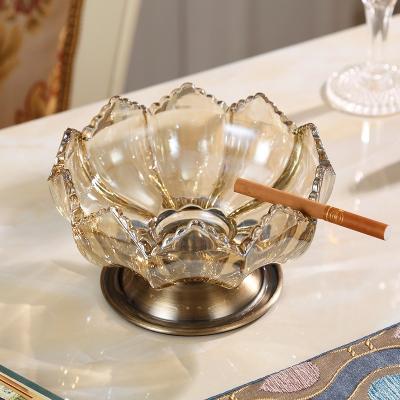 China Sustainable 4 Pcs Sets Crystal Custom Ash Tray Glass Fruit Tray Glasses Show Tray Set for sale