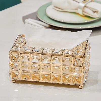 China Creative New Design Tissue Box Cover Simple Crystal Nordic Style Creative Tissue Box Cover for sale