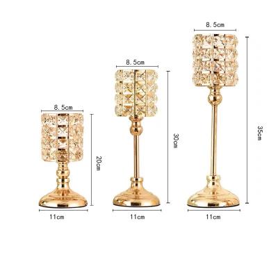 China Luxury Cheap Wholesale Celebration Crystal Candle Holder Wedding Party Christmas Home Table Decoration for sale