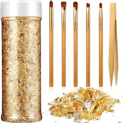 China Europe NEW Hot Sale 45gram/set Imitation Gold Flakes Copper Silver Imitation Flakes For Nail Art Home Decoration Gold Dye for sale