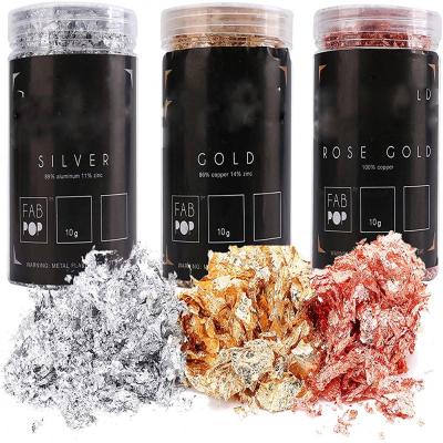 China Europe Resin Crafts Foil NEW 99.9% Pure Nail Art Silver Foil Aluminum Flakes In Bottle For Resin Lip Gloss Nails Hair Candle Soap Making for sale