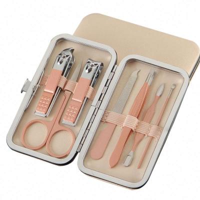 China Eco-freindly 7 in 1 Professional Portable Stainless Steel Manicure Set Travel Nail Manicure Pedicure Tool Kit for Men and Women for sale