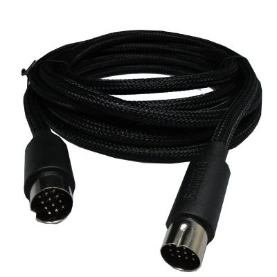 China Black Braid Power Din Cable MIDI Interface / 8Pin MIDI Cable Male to Male for sale