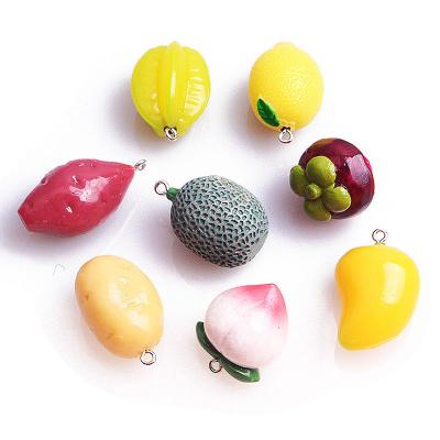 China Wholesale 3D Cartoon Fruit With Hook Cream Glue Phone Case Resin Jewelry Accessories Handmade Dangling Crystal Resin Material Package DIY for sale