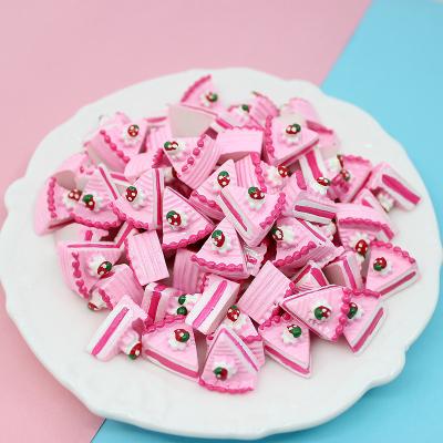 China Realistic low piece jewelry simulation resin triangle cake accessories diy miniature dollhouse food play earrings brooch material for sale