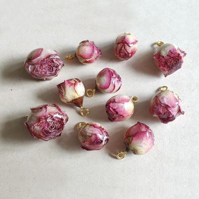 China Fairy Hot Epoxy Rose DIY Earring Material Real Dried Flower Head Rose Fairy Senator Stunning Jewelry Accessories for sale