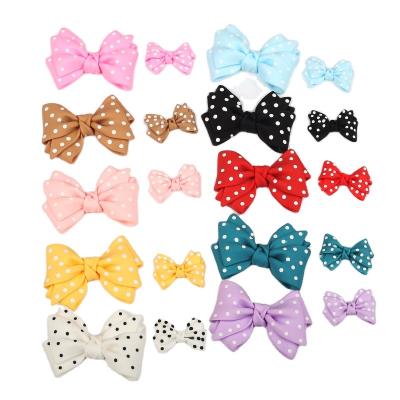 China High Quality Soft Small Hair Bows Polka Dot For Girls Accessories Diy for sale