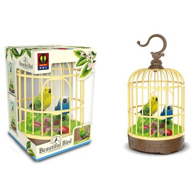 China Outdoor Top Selling Music/Voice Garden Decor Motion Sensor Bird Figurines, Gift Crafts Singing Birds, Induction Voice Activated Birdcage for sale