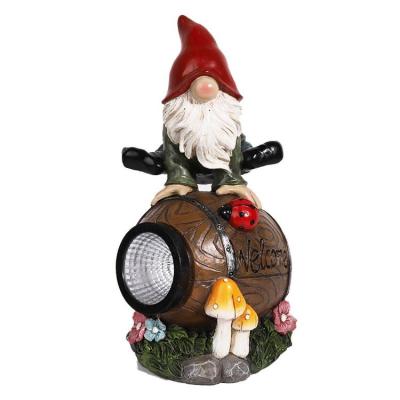 China New Europe Gnome Solar Luminous Pixie Ornaments Resin Crafts Desktop Ornaments Night Light For Home for sale