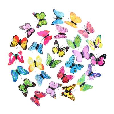 China Get the Goods in Multiples of 500 Three-Dimensional Simulation 3D Butterfly Opens Outdoor Garden Decoration Micro Landscape Shooting Props Fridge Stickers for sale