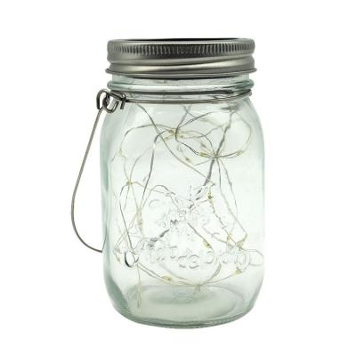 China Europe Copper Wire Solar Mason Jar Outdoor Waterproof Glass Bottle String Lights for Home Yard Garden Wedding Decoration Light for sale