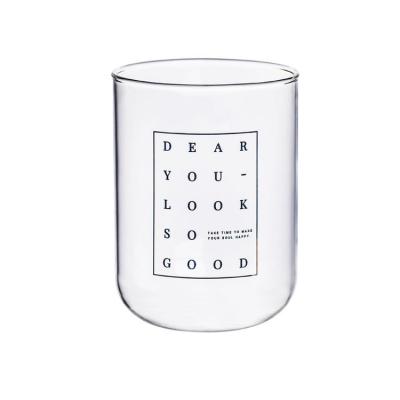 China Gold Simple Minimalist Home Letter Transparent Juice Drinking Water Cups Milk Breakfast Coffee Cocktail Glass Cups for sale