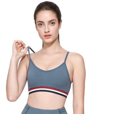 China Women Breathable Gym Nerd Tube Sports Bra Sports Quick Dry Running Top Bra Push Up Cups Removable Yoga Sports Bra for sale