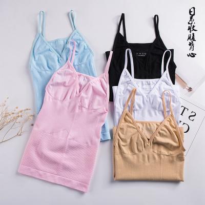 China Breathable Deep V Sling Womens Underwear Pants Side Body Sculpting Ladies Tank Tops No Trace Abdomen Enhancer Shapewear Women for sale