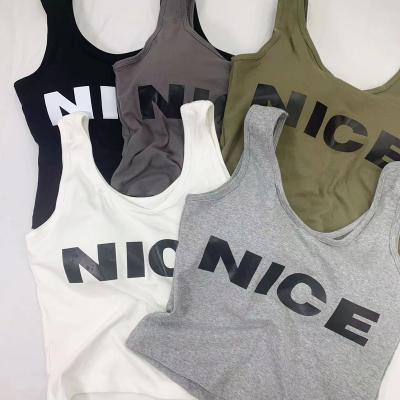 China Beautiful hot latest fashion cotton fabric bralette nerd tube top back padded camisole NICE QUICK DRY in women tank top women crop top for sale