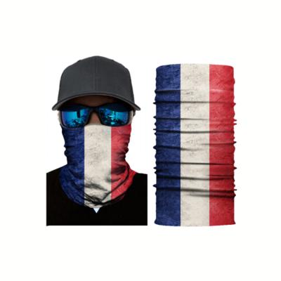 China 100% Polyester Multifunctional Sublimation France Tube Face Bandana Seamless Tubular Neck Cuff for sale