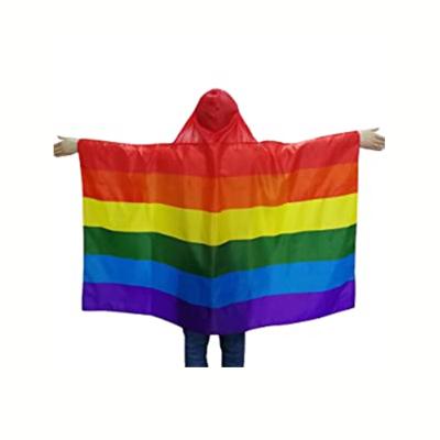 China Promotion And Advertising 100D Polyester Jolly Rainbow Pride Body Flag High Quality Printing Cap 3x5ft for sale