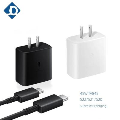 China Super Fast Charger 3.0 Charger Type C Cables Wall Charging Adapter For Samsung Galaxy S22 Ultra PD S20 45W USB-C PD Adapter for sale