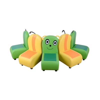 China Modern Hot Selling Wholesale Preschool Colorful And Beautiful Caterpillar Sofa With Storage for sale