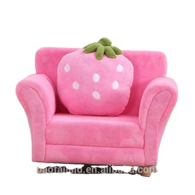 China Kids Strawberry Coral Fleece Single Sofa For Modern Living Room for sale