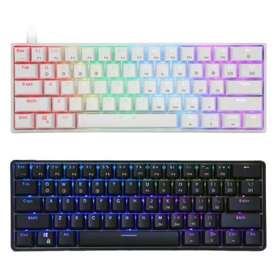 China Multimedia Mechanical Keys GK61 SK61 RGB Gaming Keyboard 61 Keys Multi Color RGB Illuminated Backlit LED Wired Programmable For PC/Mac/Win for sale