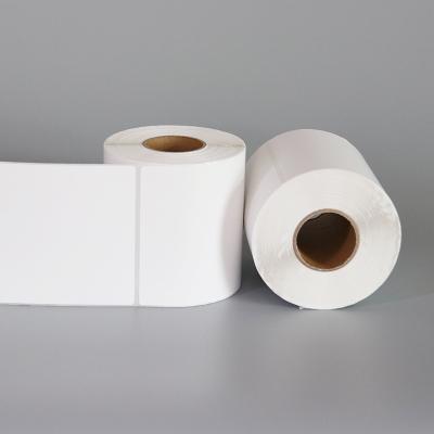 China Waterproof White Self Adhesive Strong Adhesive Sticker Three Label Paper Thermal Proofing 100x100mm for sale