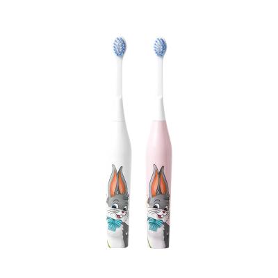 China Shinerosy Battery Operated Children's Electric Toothbrush Wholesale Dry Bunny Cartoon Soft Bristle IPX7 Waterproof Custom Logo SR-OTBC10 for sale