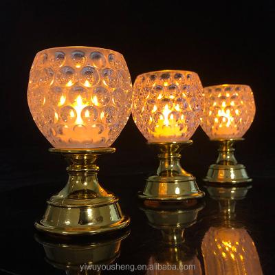 China European Wholesale New Design Flameless Battery Cable Honeycomb Like Wine Glass Shaped Candle Led Light Lamp for sale