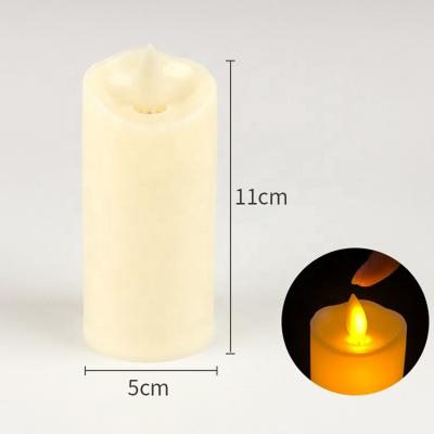 China Cheap Birthdays Event Decoration Plastic Battery Operated Moving Flame Led Pillar Candles for sale