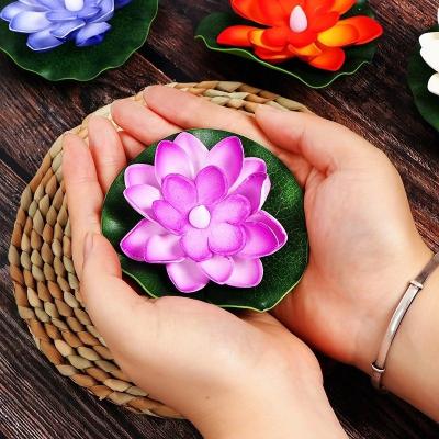 China Birthdays Floating Lotus LED Candle Festival Lamp Flameless Candle Light Beautiful for sale