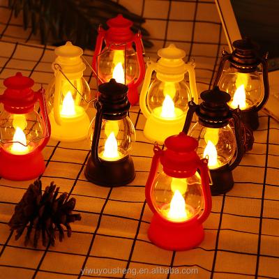 China Retro Vintage LED Kerosene Lamp Mini Glitter Lantern Battery Operated Light for Party Christmas Halloween Home Decoration for sale