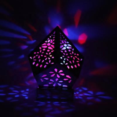 China LED Dinner Bohemian Lantern Starry Sky Floor Projection Lamp for Bedroom Christmas Home Bohemian Light Creative Romantic Candlelight for sale