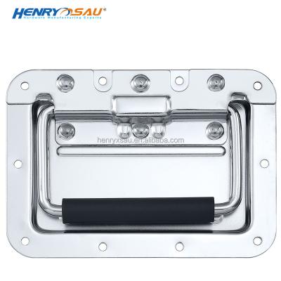 China Professional EN71 Tool Case Hardware Handles Accessories Recessed Plate Spring Handle For ATA Flight Case With 8mm Bail for sale