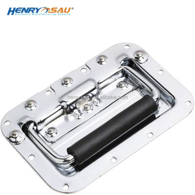 China Heavy Duty Metal Lifting Handle EN71 For Flight Case Hardware Accessories Standard Recessed Flip Handle With Bail 8mm In A Plate for sale