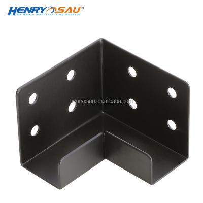 China Flight Case Manufacturer Supply Finish Metal Black Corner Protector For DJ Cabinet Rack Hardware Audio Accessories With 8 Right Angle Holes for sale