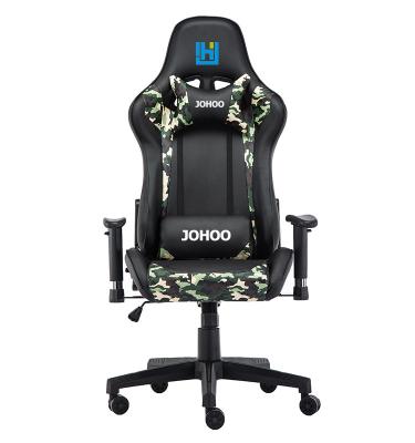 China JOHOOFURNITURE Camouflage Adjustable Floor (Height) Ergonomic Leather PC Gaming Chair With Logo Gaming Chair Custom Made for sale