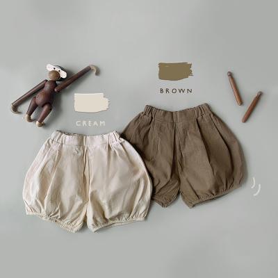 China Breathable Spring Summer Baby Boy Shorts Loose Elastic Waist Soft Cotton Canvas Pants Baby Shorts for sale