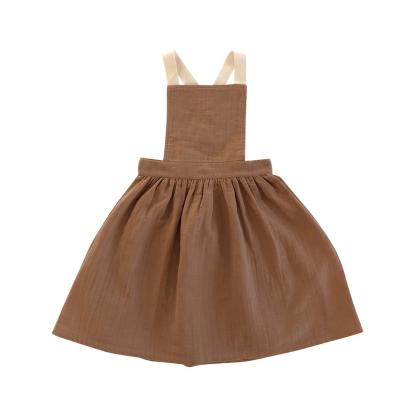 China Breathable Cute Casual Cute Girls Baby Dress Strap Summer Brand Fashion Solid Overall Dress for sale